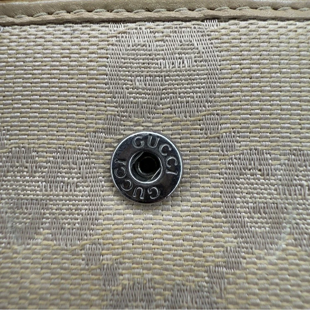 Gucci Tan Monogram Tri-Fold Wallet W/ Coin Pouch| Unisex | Pre-Owned | - Picture 3 of 9